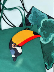 Toucan shaped fabric coin purse